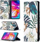 Voor Samsung Galaxy A70 Gekleurd Tekenpatroon Onzichtbaar Magnetisch Horizontaal Flip PU-lederen Case met Houder & Kaartsleuven & Portemonnee (Rode Bladeren)