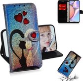 Voor Galaxy A10s Gekleurd Tekening Patroon Kleurrijke Magnetische Gesp Horizontale Flip PU Lederen Case met Houder & Kaartsleuven & Portemonnee & Lanyard (Love Cat)