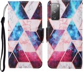 Voor Samsung Galaxy S20 FE Gekleurde Tekening Patroon Horizontale Flip Leren Case met Houder & Kaartsleuven & Portemonnee & Lanyard (Sterrenmarmer)