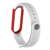 Voor Xiaomi Mi Band 5 siliconen vervangende horlogeband (wit rood)