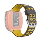 Voor Garmin Forerunner 310XT Tweekleurige siliconen vervangende horlogeband (grijs geel)