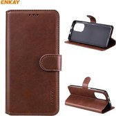 Voor Xiaomi Mi 11i / Poco F3 ENKAY Hat-Prince horizontale flip PU lederen tas met houder & kaartsleuven & portemonnee (bruin)