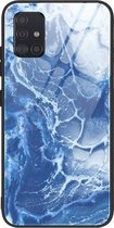 Voor Samsung Galaxy A51 Marble Pattern Glass beschermhoes (DL03)