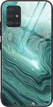 Voor Samsung Galaxy A51 Marble Pattern Glass beschermhoes (DL02)