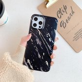 Frosted Laser TPU beschermhoes voor iPhone 12 Pro Max (zwart marmer)