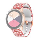 Voor Samsung Galaxy Watch 42mm siliconen print vervangende band horlogeband (rood esdoornblad)