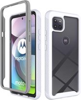 Voor Motorola Moto G 5G Starry Sky Solid Color Series schokbestendig PC + TPU beschermhoes (wit)