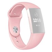 Voor Fitbit Charge 3 22 mm siliconen band in effen kleur A (roze)