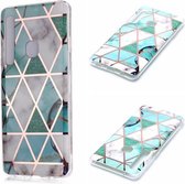 Voor Galaxy A9 (2018) / A9s Plating Marble Pattern Soft TPU beschermhoes (groen wit)