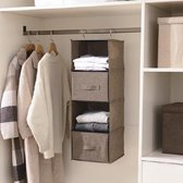 Drie Lagen Mezzanine Lade Kledingkast Hangende Opslag Opbergdoos Hanger (Koffie)