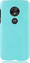 Motorola Moto G7 Play Hoesje - Mobigear - Croco Serie - Hard Kunststof Backcover - Turquoise - Hoesje Geschikt Voor Motorola Moto G7 Play
