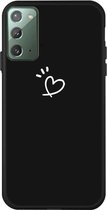 Voor Samsung Galaxy Note20 Three Dots Love-heart Pattern Frosted TPU beschermhoes (zwart)