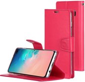 GOOSPERY SONATA DAGBOEK Horizontale leren flip-hoes voor Galaxy S10 +, met houder en kaartsleuven en portemonnee (magenta)