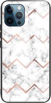 Marmer gehard glas achterkant TPU grenshoes voor iPhone 11 Pro Max (HCBL-9)