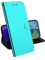 Voor Motorola Moto G Play (2021) Lmitated Spiegeloppervlak Horizontale Flip Leren Case met Houder & Kaartsleuven & Portemonnee & Lanyard (Mintgroen)