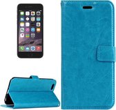 Voor iPhone 6 Plus & 6s Plus Crazy Horse Texture Horizontale Flip Leren Case met Magnetische Gesp & Houder & Kaartsleuven & Portemonnee & Fotolijst (Blauw)