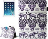 Voor iPad 9.7 (2018) & iPad 9.7 inch 2017 / iPad Air / iPad Air 2 Universeel Olifant Lotus Patroon Horizontale Flip lederen beschermhoes met houder & kaartsleuven