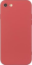 Rechte rand effen kleur TPU schokbestendig hoesje voor iPhone SE 2020/8/7 (meidoornrood)