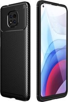 Voor Motorola Moto G Power (2021) Carbon Fiber Texture Shockproof TPU Case (Zwart)