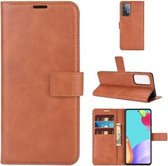 Voor Samsung Galaxy A52 5G Retro Kalfspatroon Gesp Horizontale Flip Leren Case met Houder & Kaartsleuven & Portemonnee (Lichtbruin)