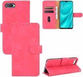 Voor OPPO Reno A Effen Kleur Huidgevoel Magnetische Gesp Horizontale Flip Kalfsstructuur PU Lederen Case met Houder & Kaartsleuven & Portemonnee (Rose Rood)