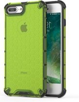 Schokbestendige honingraat pc + TPU beschermhoes voor iPhone SE 2020 & 8 & 7 (groen)