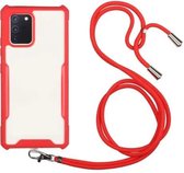 Voor vivo Y20 / Y20i acryl + kleur TPU schokbestendig hoesje met nekkoord (rood)