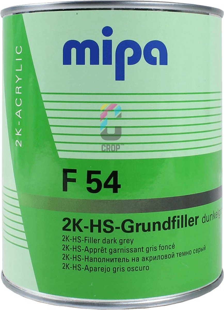 MIPA F54 2K-HS-Grundierfiller - Primer - 1 liter - Donker grijs