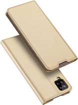 Voor Samsung Galaxy A12 5G DUX DUCIS Skin Pro Series Horizontale Flip PU + TPU lederen tas, met houder en kaartsleuven (goud)