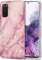Voor Samsung Galaxy S20 TPU Gilt Marble Pattern beschermhoes (roze)