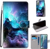Voor Samsung Galaxy Note 20 Gekleurde Tekening Cross Textuur Horizontale Flip PU Lederen Case met Houder & Kaartsleuven & Portemonnee & Lanyard (Kleurrijke Wolken)