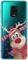 Voor Xiaomi Redmi Note 9S Christmas Series Transparante TPU beschermhoes (Smiley Deer)