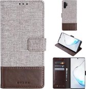 Voor Galaxy Note 10 Pro MUXMA MX102 Horizontale flip canvas lederen tas met standaard & kaartsleuf & portemonnee-functie (bruin)
