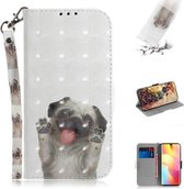 Voor Xiaomi Mi Note 10 Lite 3D Geschilderd Patroon Magnetische Aantrekkelijkheid Horizontale Flip Leren Case met Houder & Kaartsleuf & Portemonnee & Lanyard (Pekingese Dag)