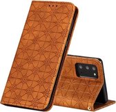 Voor Samsung Galaxy Note20 Lucky Flowers Embossing Pattern Magnetische Horizontale Flip Leather Case met houder & kaartsleuven (geel bruin)