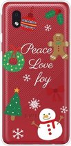 Voor Samsung Galaxy A01 Core Christmas Series Clear TPU beschermhoes (Simple Snowman)