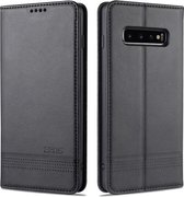 Voor Samsung Galaxy S10 AZNS Magnetische Kalf Textuur Horizontale Flip Leren Case met Kaartsleuven & Houder & Portemonnee (Zwart)