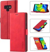 Voor Samsung Galaxy Note9 LC.IMEEK Sterk magnetisme Ultradunne horizontale flip schokbestendige matte TPU + PU lederen tas met houder & kaartsleuven & portemonnee (rood)