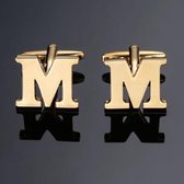 1 paar gouden letters AZ naam Manchetknopen heren Frans overhemd Manchetknopen (M)-Goud