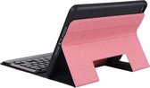 K04B Bluetooth 3.0 Ultradunne Bluetooth-toetsenbord lederen tas uit één stuk voor iPad mini 5, met pennenhouder en houder (roze)