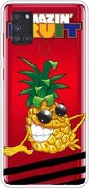 Voor Samsung Galaxy A21s schokbestendig geverfd transparant TPU beschermhoes (ananas)