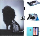 Voor Huawei MediaPad T5 Gekleurde Tekening Stiksels Horizontale Flip Leren Case met Houder & Kaartsleuven (Achteraanzicht)