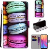 Voor Xiaomi Redmi 8A Gekleurde Tekening Cross Textuur Horizontale Flip PU Lederen Case met Houder & Kaartsleuven & Portemonnee & Lanyard (Kleurrijke Taarten)