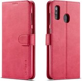 Voor Galaxy A60 LC.IMEEKE Horizontale lederen flip-hoes met kalfsleer, met houder en kaartsleuven en portemonnee (rosérood)