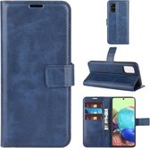 Voor Samsung Galaxy A51 4G Retro Kalfspatroon Gesp Horizontale Flip Leren Case met Houder & Kaartsleuven & Portemonnee (Blauw)