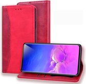 Voor Samsung Galaxy S10 + Business Stitching Horizontale flip lederen hoes met dubbele vouw & beugel & kaartsleuven & fotolijst & portemonnee (rood)