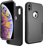 TPU + pc schokbestendige beschermhoes voor iPhone XS / X (zwart)