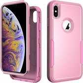 TPU + pc schokbestendige beschermhoes voor iPhone XS / X (roze)