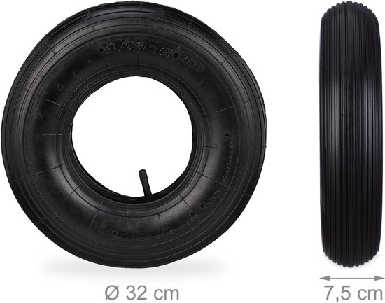 Relaxdays kruiwagenband met binnenband - set van 2 - 4.00-6" - luchtband - tot 136 kg van Relaxdays — afbeelding 5