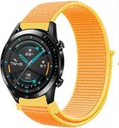 Nylon Smartwatch bandje - Geschikt voor  Huawei Watch GT nylon band - lichtgeel - 42mm - Horlogeband / Polsband / Armband
